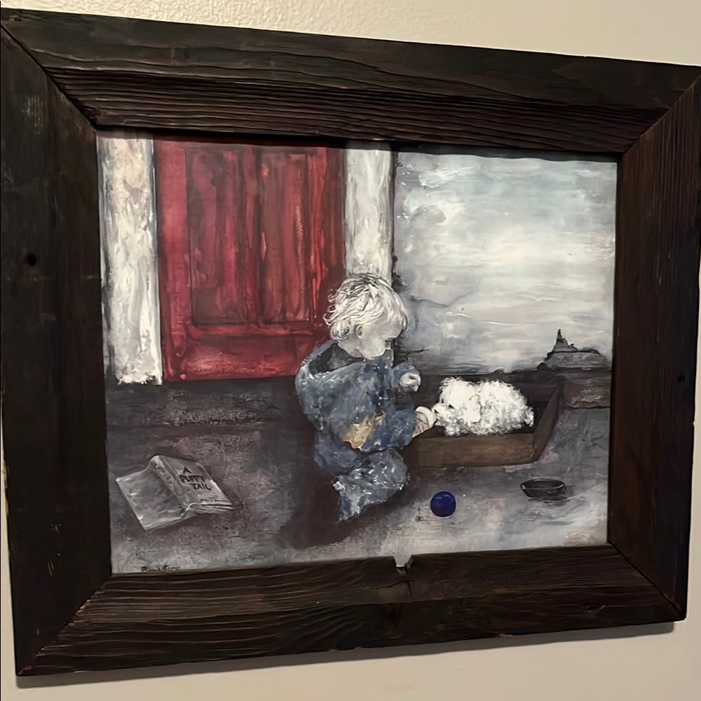 Blackstone Red and Brown Impressionistic Painting